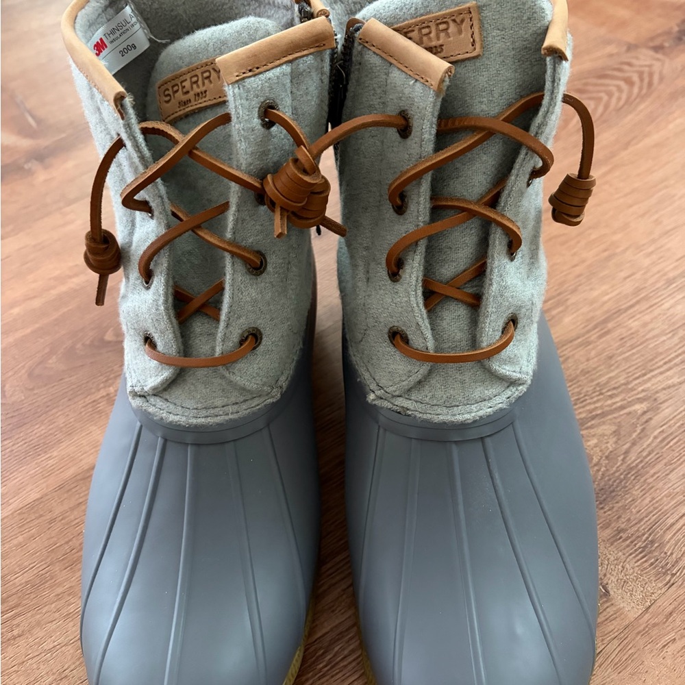 Sperry Gray and Brown Waterproof Boots
